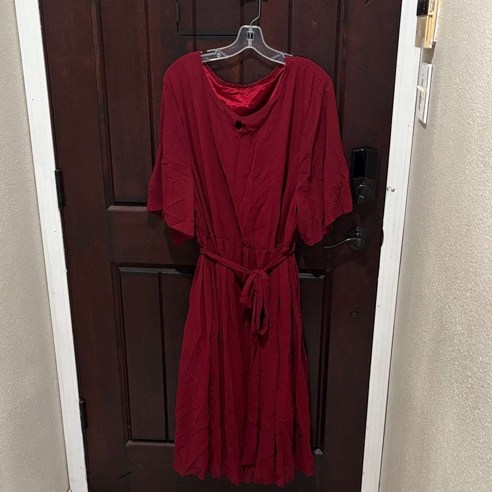 Shein Elegant Red Midi Dress 3XL